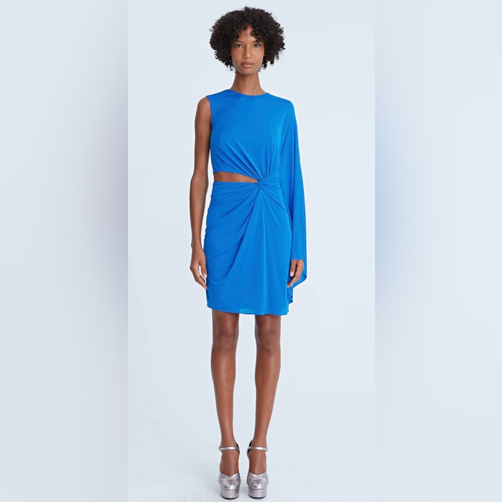 Haslton Daniela Side-Twist Cutout Dress Blue Color Size 14